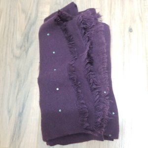 Bedazzled Purple Fringe Scarf